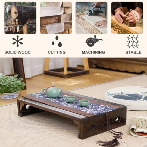 Japanese Tatami Low Table Wooden Coffee Table Portable Mini Furniture (40x30x11cm) U631856