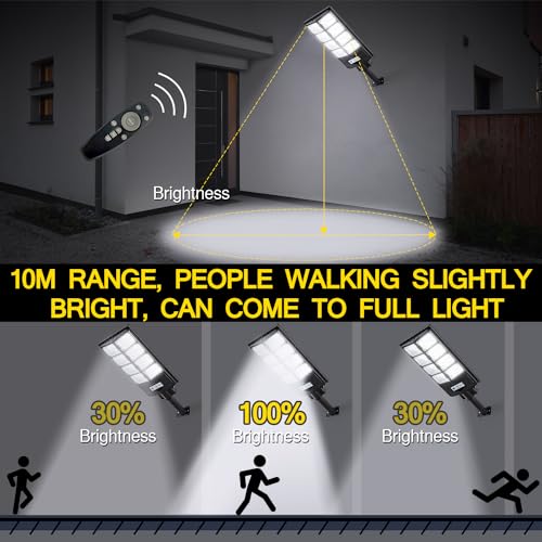 80000LM Dusk to Dawn Solar LED Flood Light with Motion Sensor and Remote Control S227