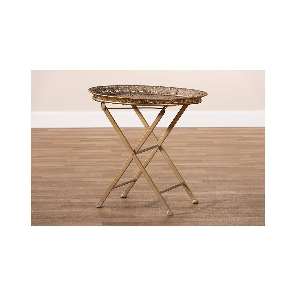 Gold-Tone Metal Folding Tray Table S749