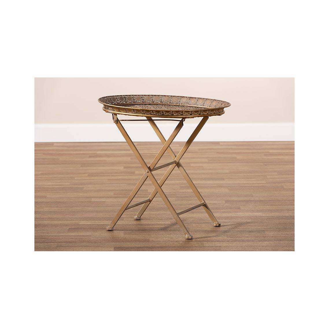 Gold-Tone Metal Folding Tray Table S749