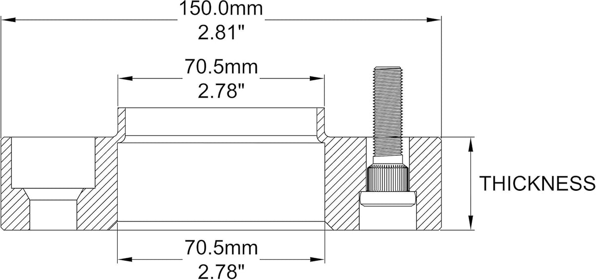 Wheel Adapters 5x4.50 to 5x4.50 Hub Centric 70.50mm Billet Aluminum 1" Thick Set of 2 Z650540