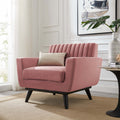 Dusty Rose Channel Tufted Performance Velvet Armchair Z71600