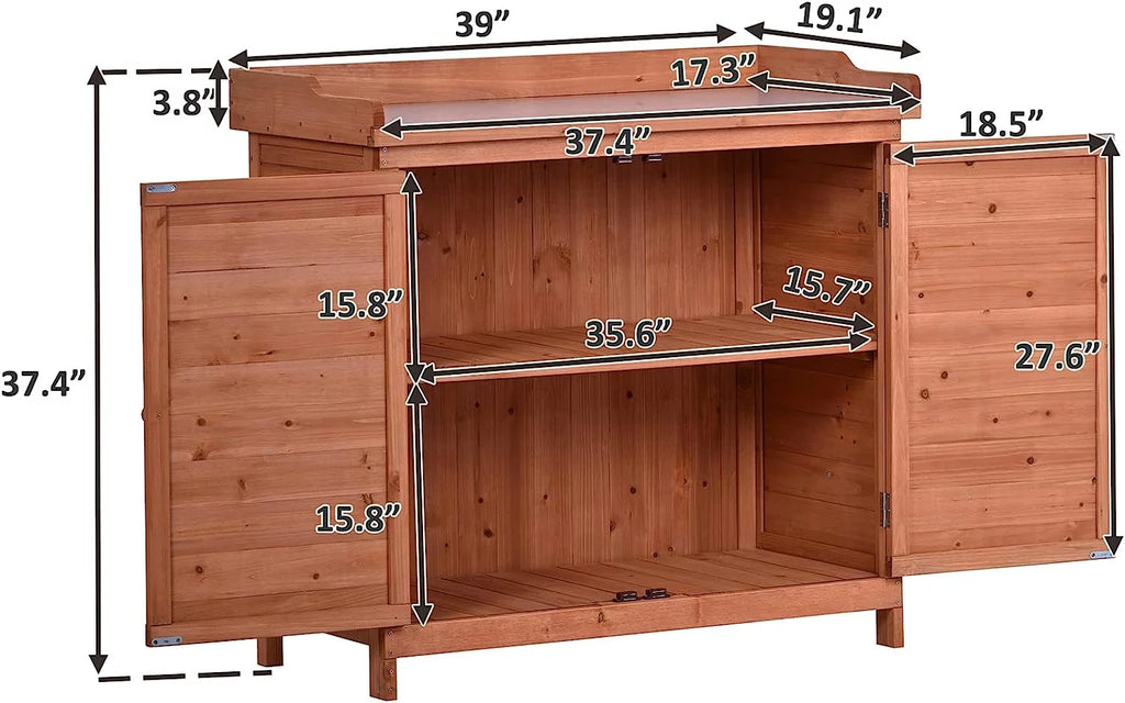 Waterproof Wooden Outdoor Storage Shed with Floor and Shelves B8156