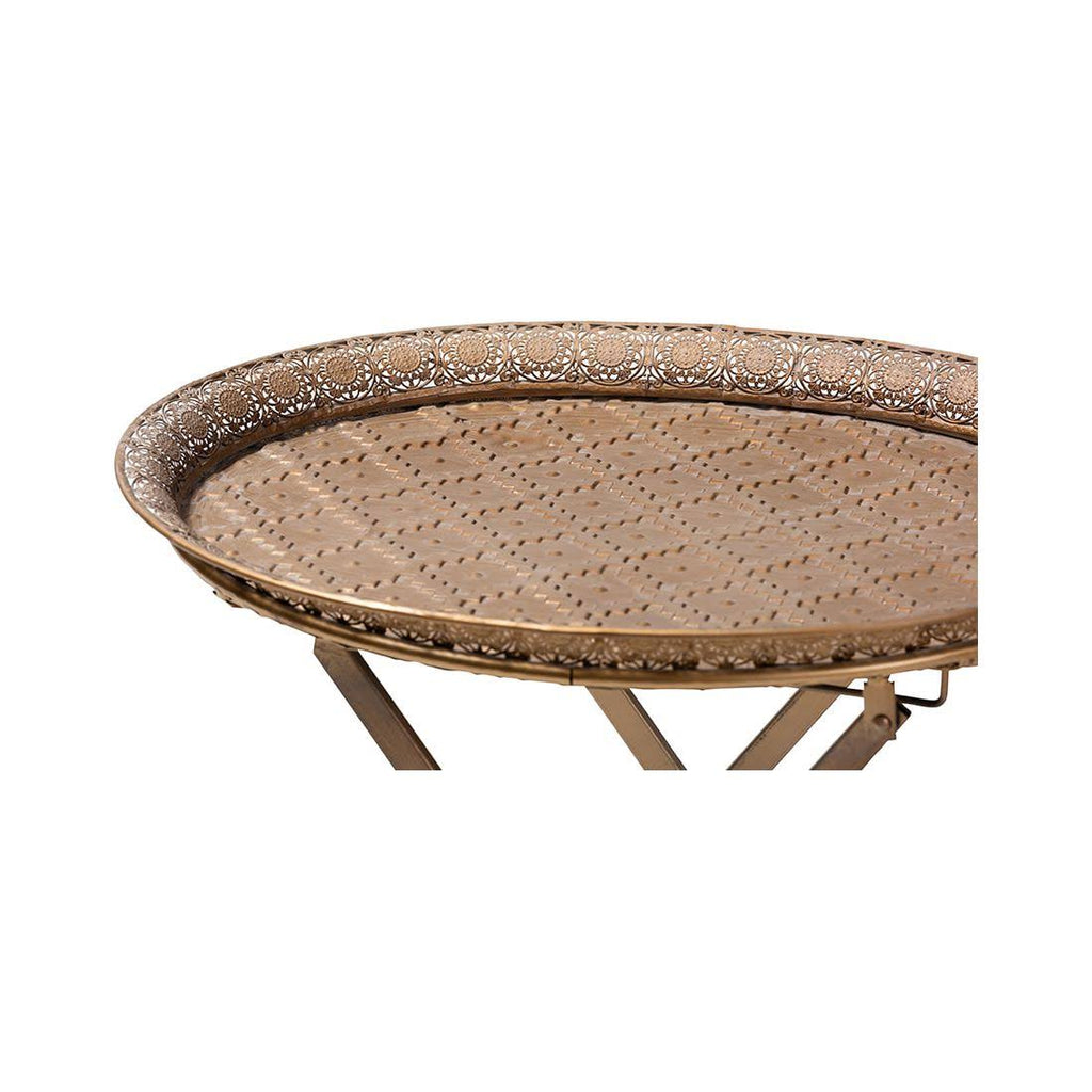 Gold-Tone Metal Folding Tray Table S749