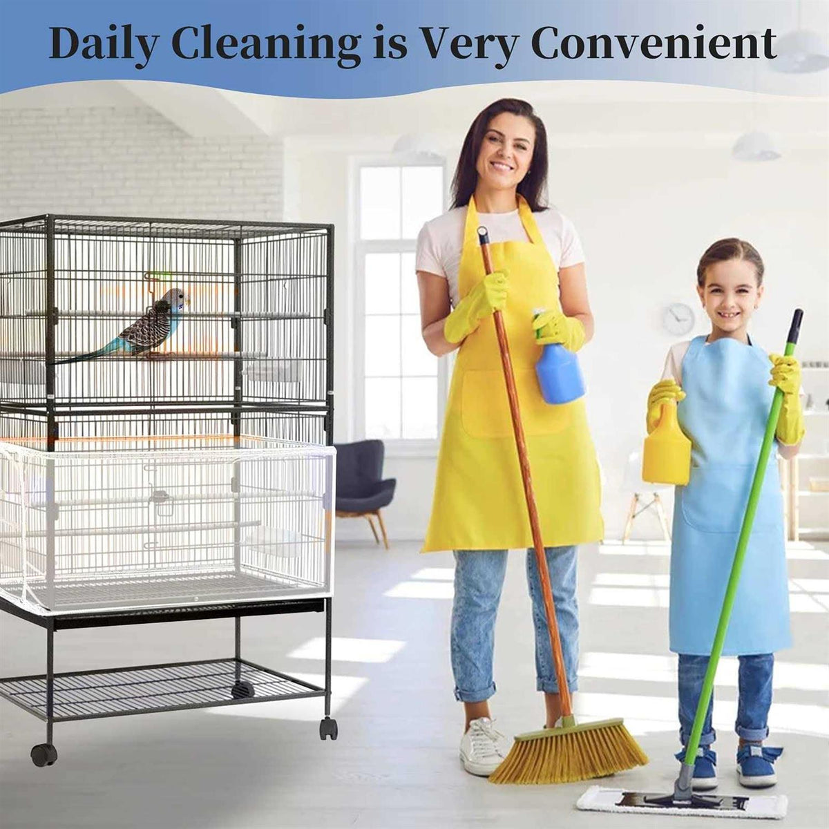 Large Adjustable Soft Nylon Mesh Bird Cage Cover O314861