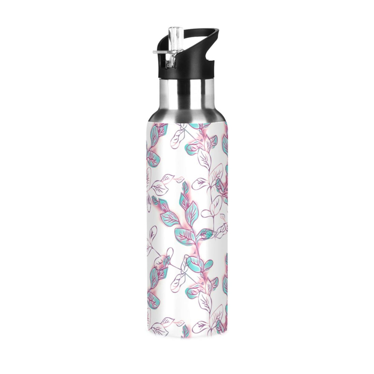 Stainless Steel Insulated Thermos Vacuum Flask Water Bottle with Straw Lid A4334