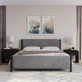Wood and Velvet Upholstered Bed X462048