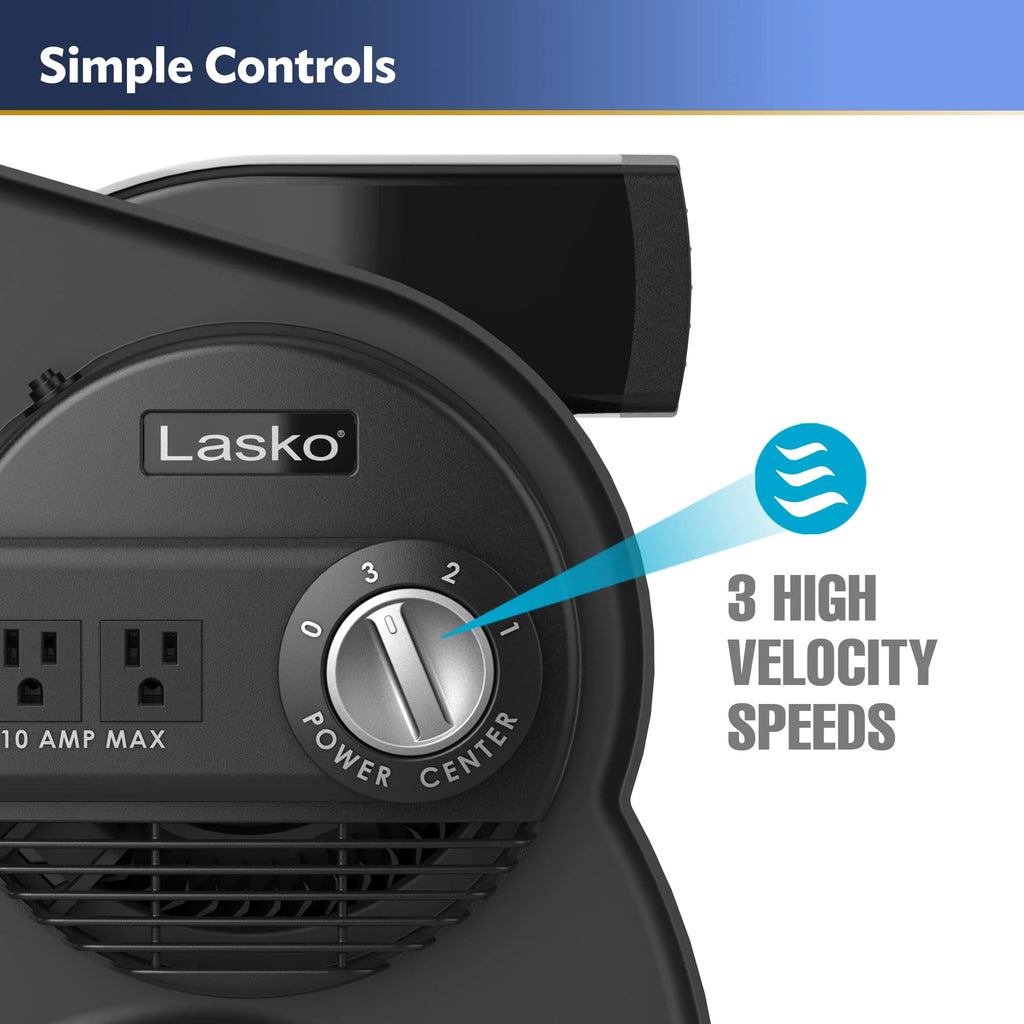 12 Pivoting High Velocity 3-Speed Blower Fan with Outlets, Black G275