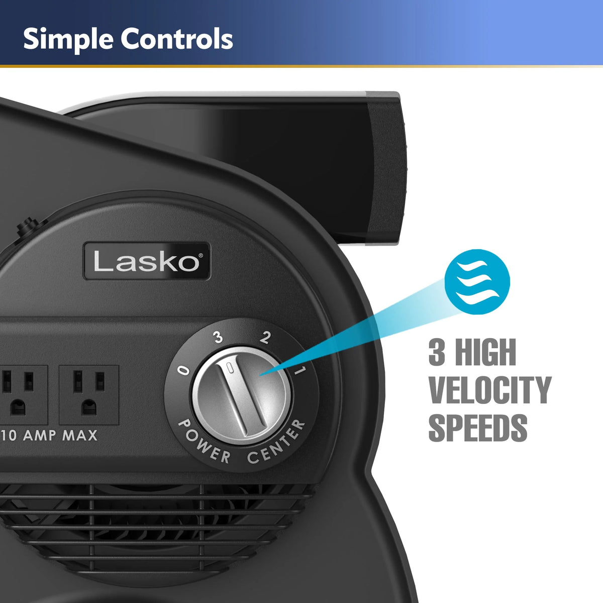 12 Pivoting High Velocity 3-Speed Blower Fan with Outlets, Black G275