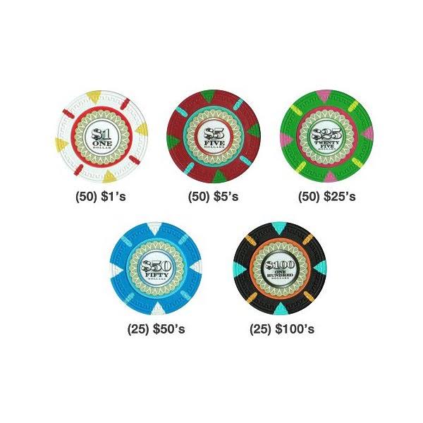 200ct Clay Gaming Chip Set in Carousel S8400