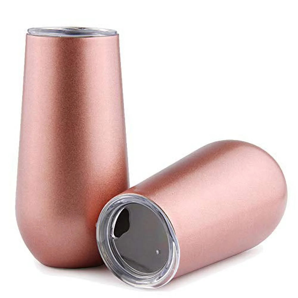 Stainless Steel 6 Ounce Insulated Champagne Flutes Set P7469