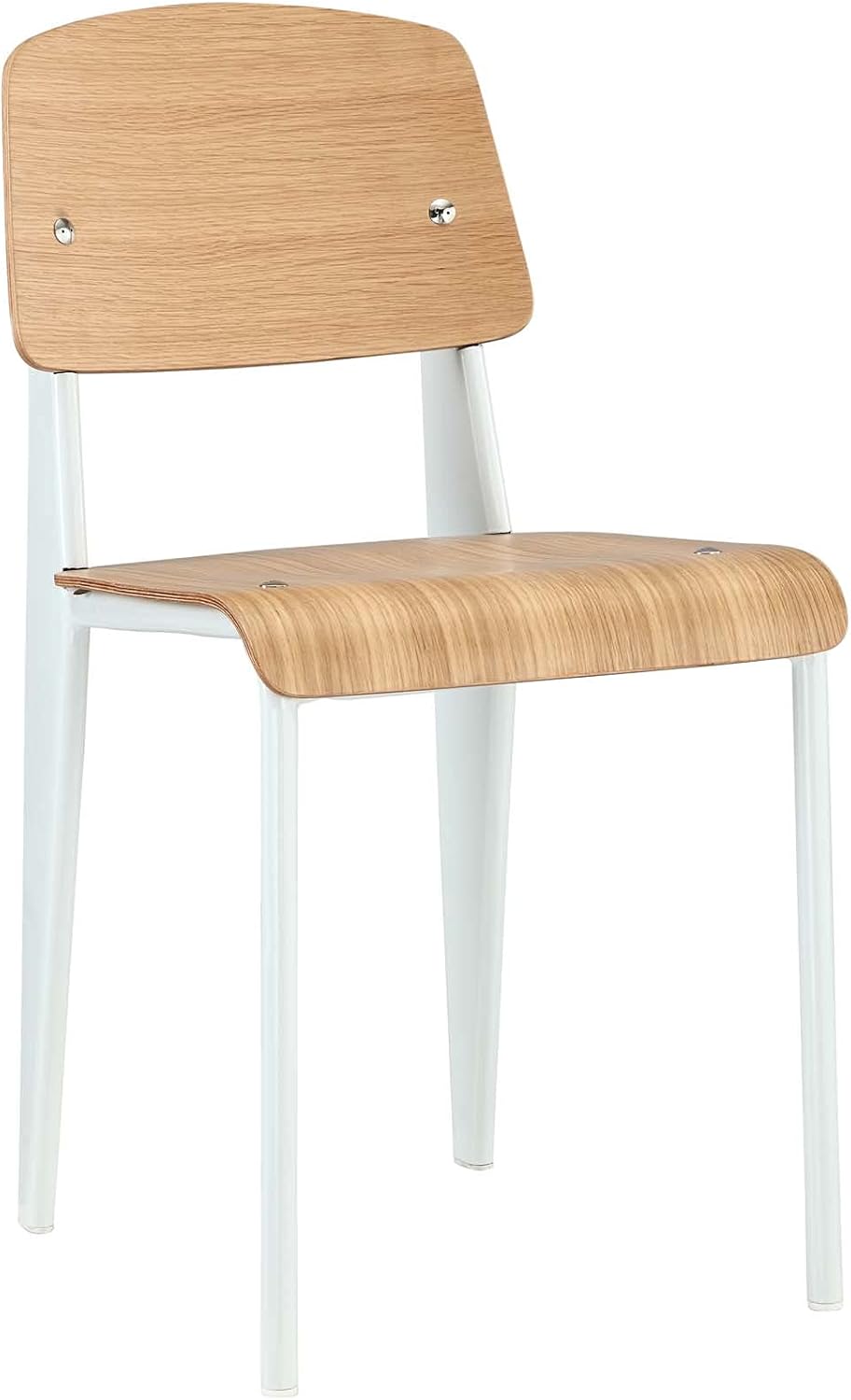 Natural White Wood and Metal Dining Chair O145