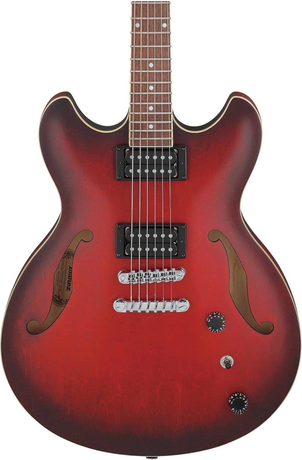 Sunburst Red Semi-Hollow Electric Guitar O6650
