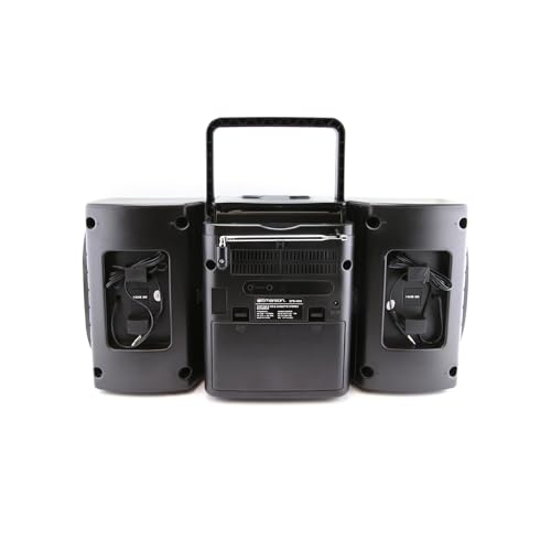 Portable CD Player Boombox with Cassette, AM/FM Radio, AUX, Detachable Speakers W653960