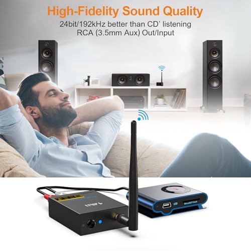 2.4Ghz Wireless Audio Transmitter Receiver with RCA Out/Input D784432