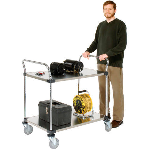 Stainless Steel Utility Cart 2 Shelves Q74576