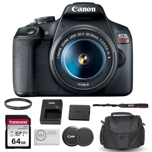 Canon EOS Rebel T7 DSLR Camera with 18-55mm Lens (5 Items) O62042