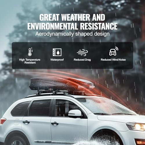 Black 22 Cubic Feet ABS Hard Shell Roof Box with Dual-Sided Opening D575218