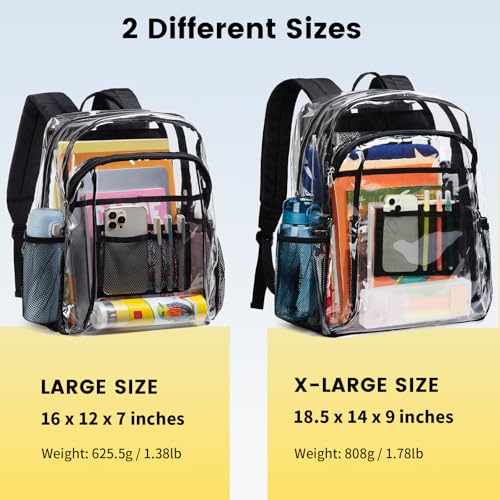 Clear Backpack with Multi-pockets Black V47313