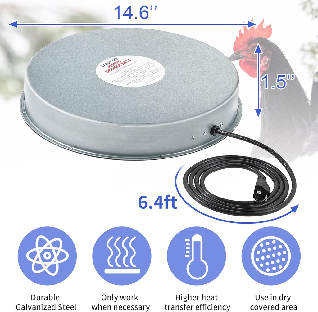 Heated Base Chicken Water Heater 125 Watts H47501