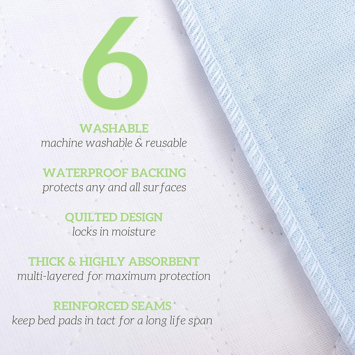 Washable Underpads 6 Pack 30 x 34 X9735