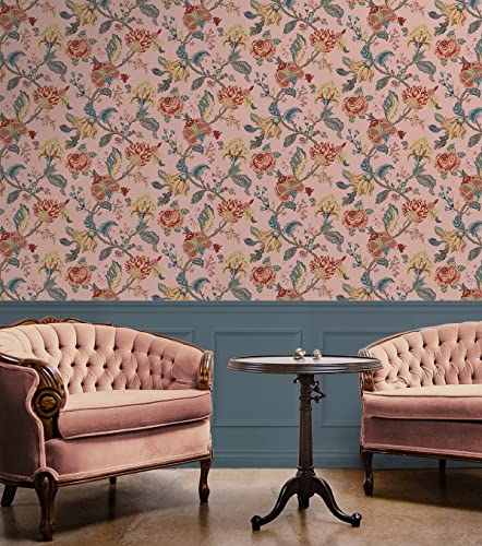 Victorian Jade Floral Peel and Stick Wallpaper Y4565