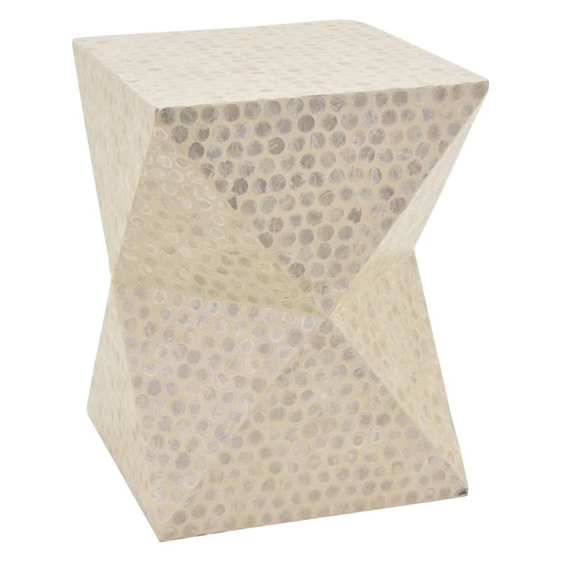 White Wood Stool Y867130