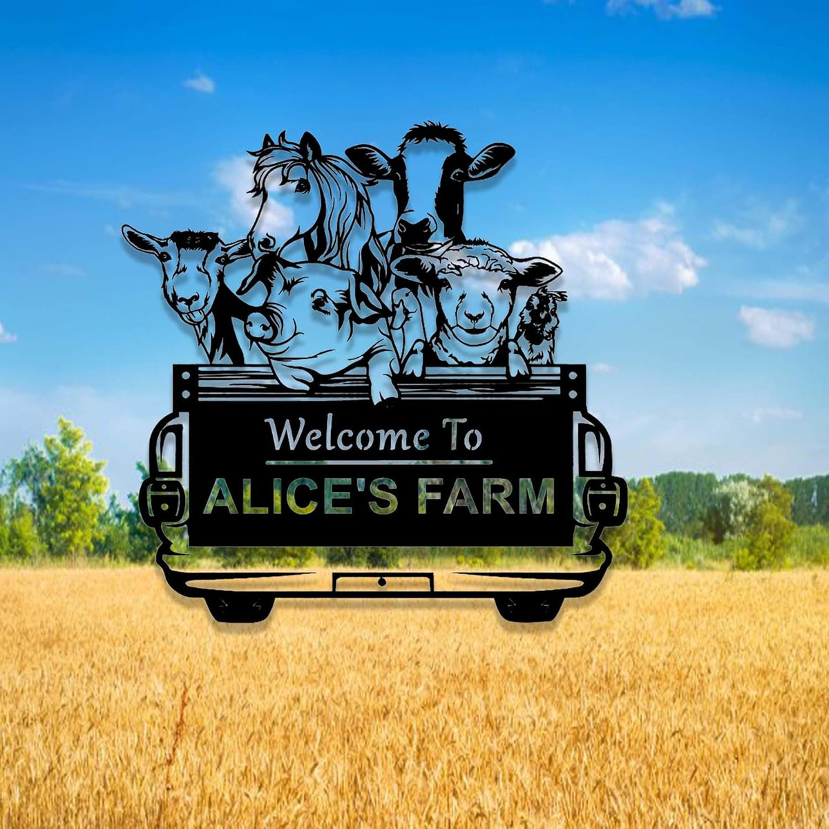 Farm Animals Metal Sign F38957