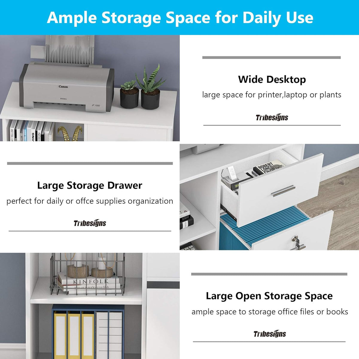 2 Drawer White Mobile File Cabinet with Lock and Shelves F8225