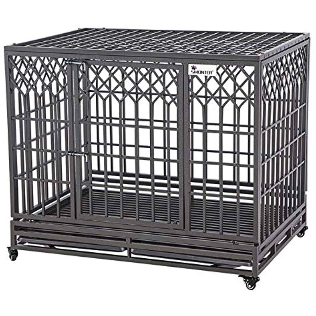 46 inch Heavy Duty Metal Dog Crate with Wheels G291