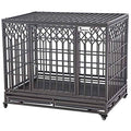 46 inch Heavy Duty Metal Dog Crate with Wheels G291