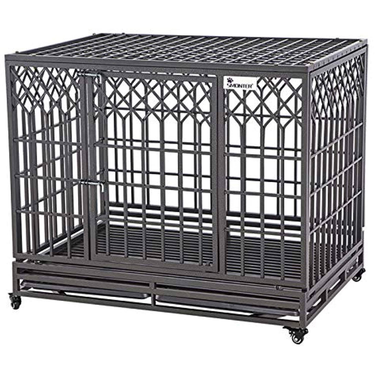 46 inch Heavy Duty Metal Dog Crate with Wheels G291