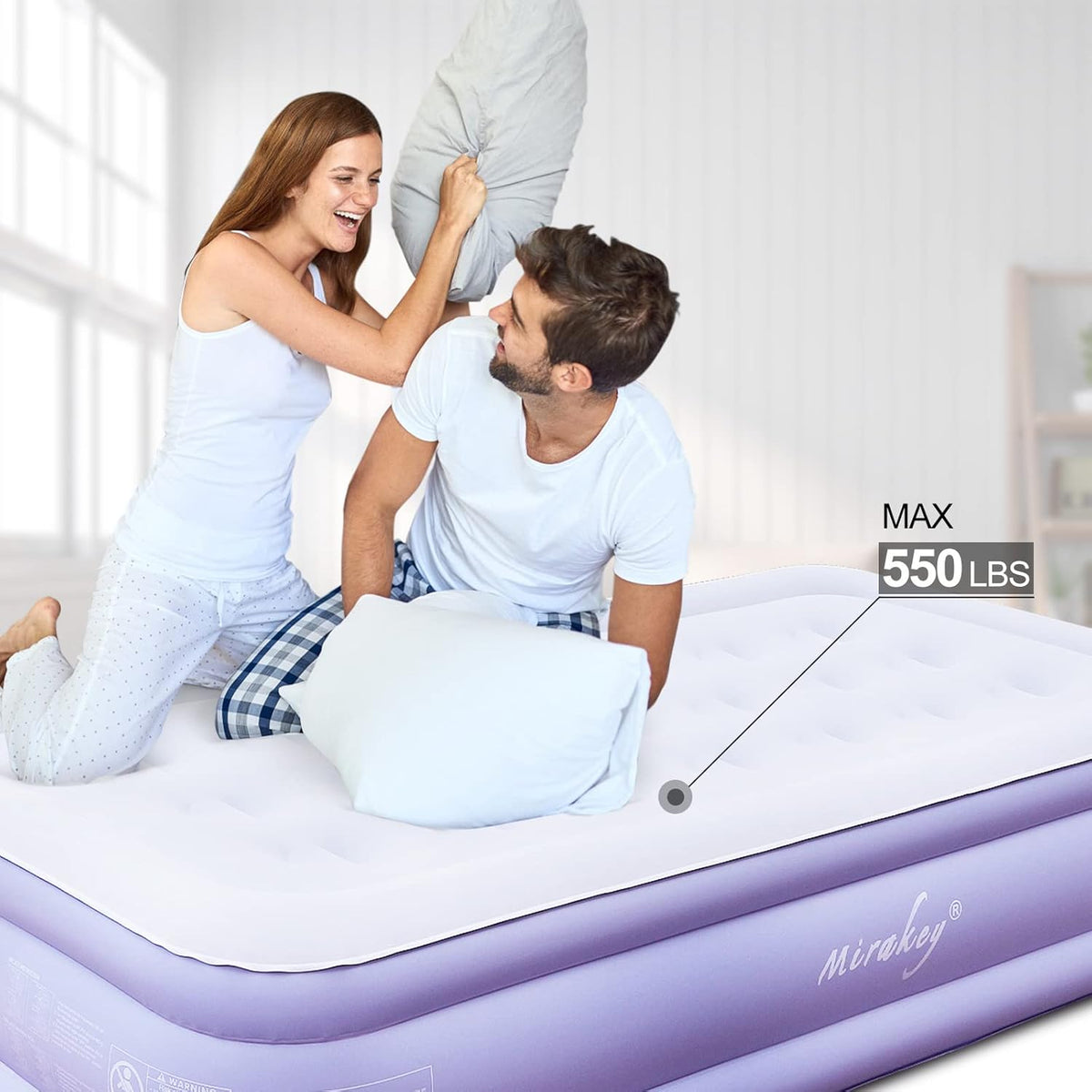 Twin Velvet Flocked Air Mattress with Built in Pump W271
