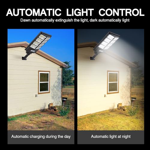 80000LM Dusk to Dawn Solar LED Flood Light with Motion Sensor and Remote Control S227