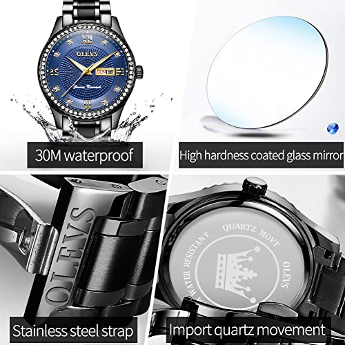 Golden Big Dial Quartz Analog Watch with Day Date Calendar and Stainless Steel Band P91781
