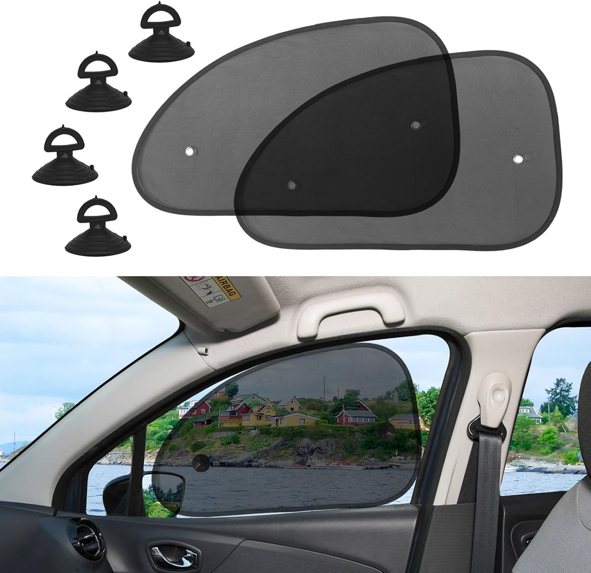 2PCS Universal Side Window Car Sun Shades (Large) C217378