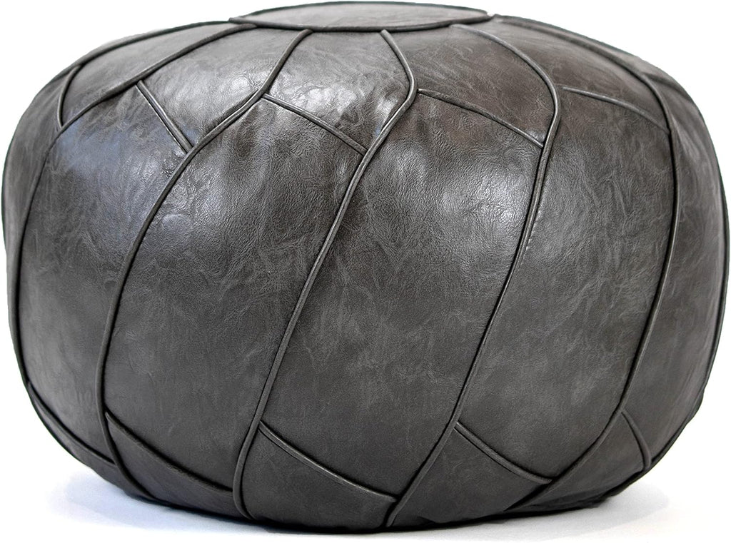 Faux Leather Pouf Ottoman Footstool A10475