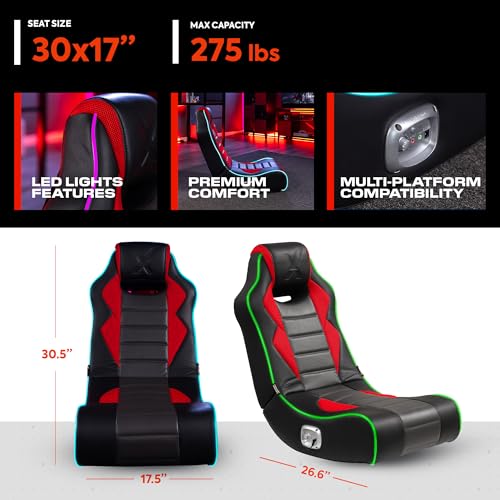 Foldable Bluetooth Audio Floor Chair with Headrest Mounted Speakers A5284