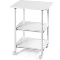 3-Tier Adjustable Printer Stand with Swivel Casters White D1572