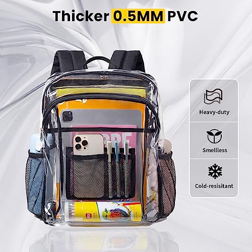 Clear Backpack with Multi-pockets Black V47313
