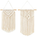 2 Pcs Macrame Wall Hanging, Small Size 13" L x 10" W and 16" L x 10" W J610765