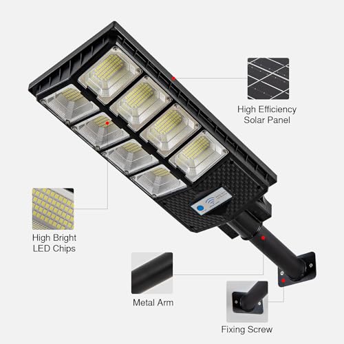 80000LM Dusk to Dawn Solar LED Flood Light with Motion Sensor and Remote Control S227