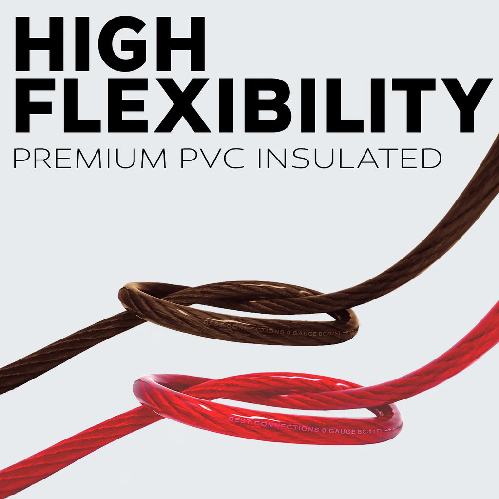 8Ga 25ft each Black/Red Translucent Car Power Ground Wire 50ft A534