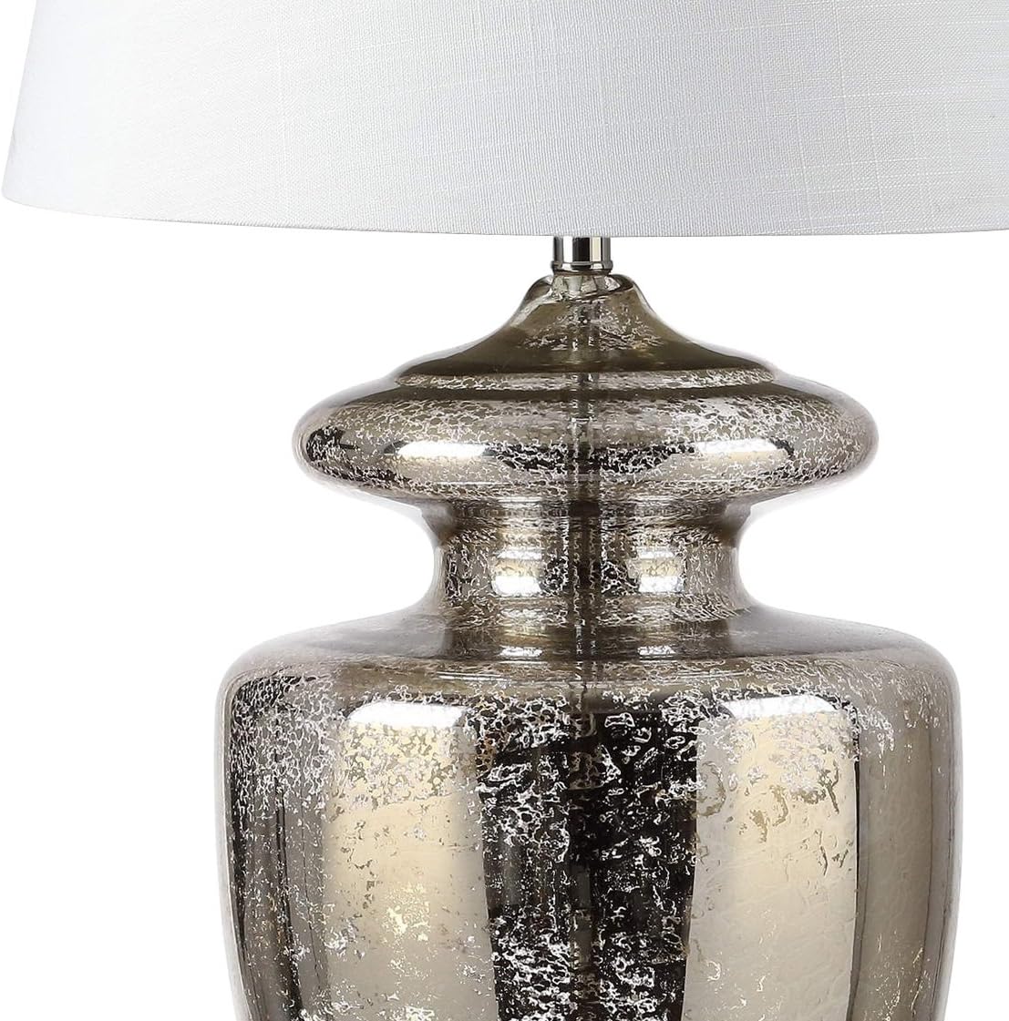 Glass LED Table Lamp Mercury Silver Ivory G1876