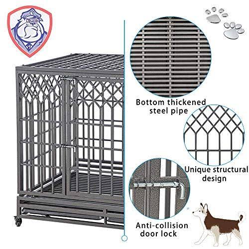 46 inch Heavy Duty Metal Dog Crate with Wheels G291
