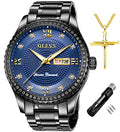 Golden Big Dial Quartz Analog Watch with Day Date Calendar and Stainless Steel Band P91781