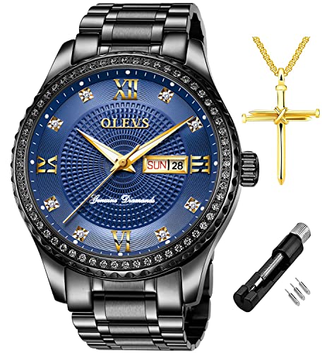 Golden Big Dial Quartz Analog Watch with Day Date Calendar and Stainless Steel Band P91781