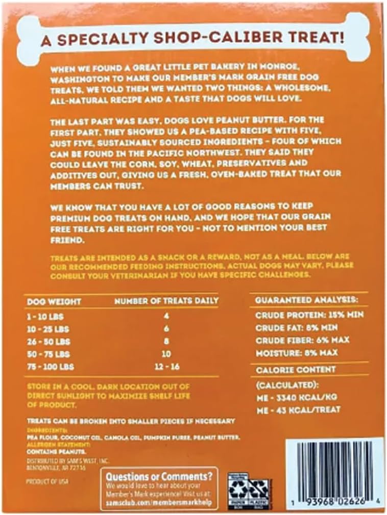 Grain Free Peanut Butter Flavored Dog Treats 5 Pound M261