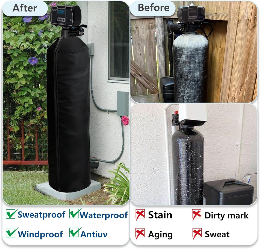 13x54 Black Insulated Water Softener Tank Cover C4704