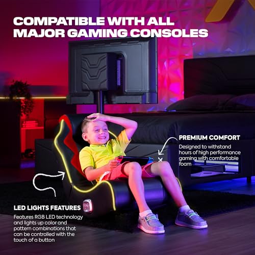 Foldable Bluetooth Audio Floor Chair with Headrest Mounted Speakers A5284